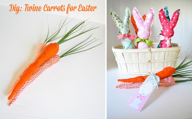 DIY Twine Carrots for Easter