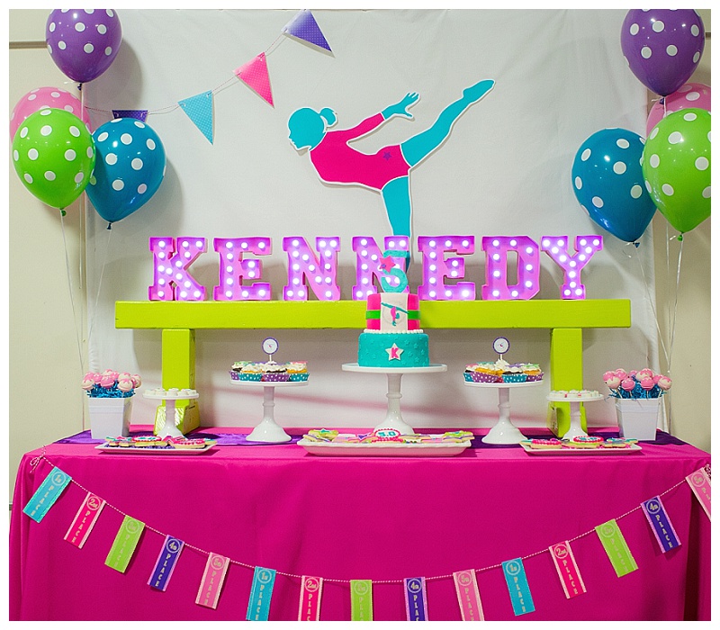 A Bright And Colorful Gymnastics Birthday Party Anders Ruff Custom Designs LLC