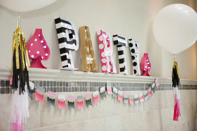 Glamorous Kate Spade inspired birthday party setup