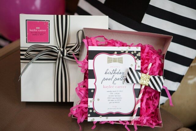 Kate Spade inspired birthday party invitation
