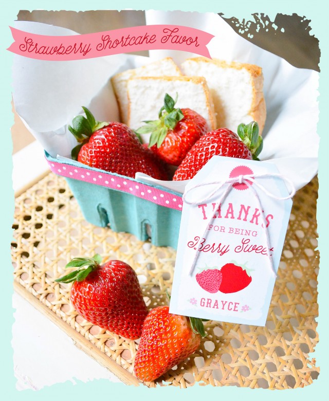 Strawberry Shortcake Favor Tag and Basket