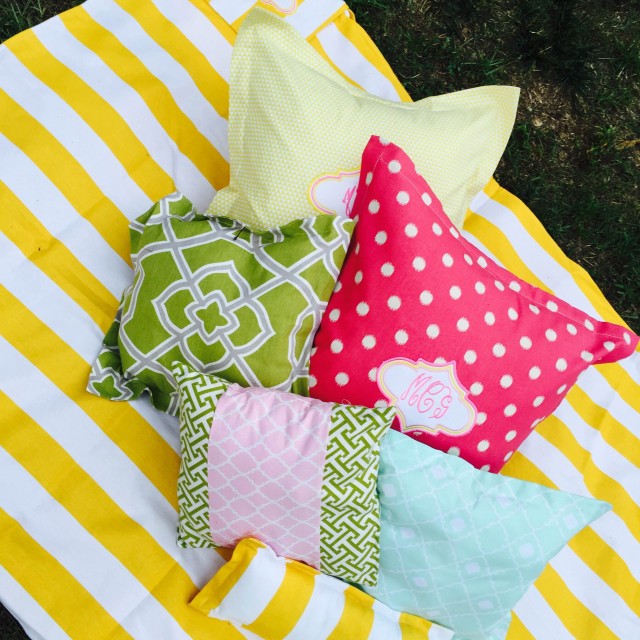 monogram pillows