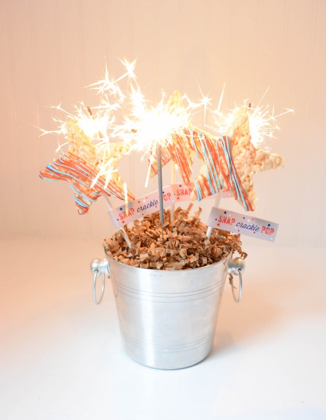 Rice crispy stars and sparklers