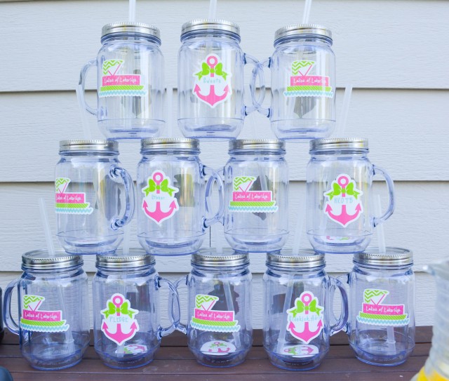 Personalized mason jar cups