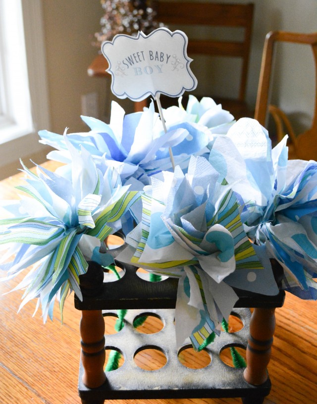 Hand made napkin flowers