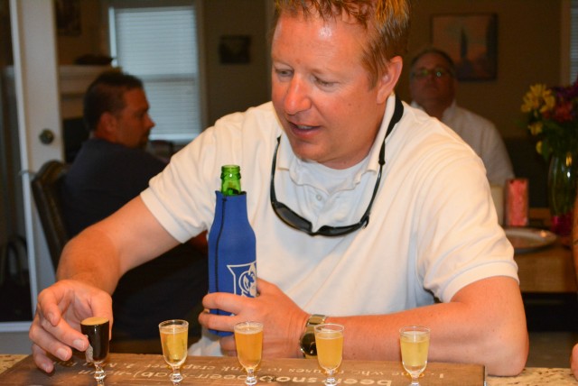 Beer tasting at bbq party