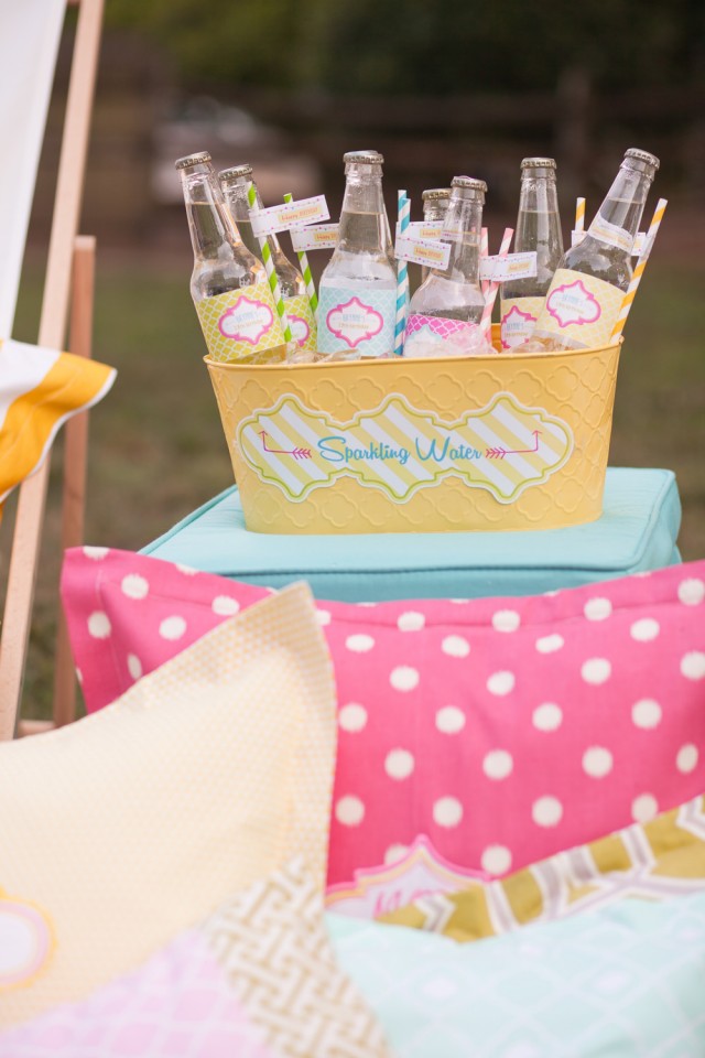 sparkling waters with printable drink wraps