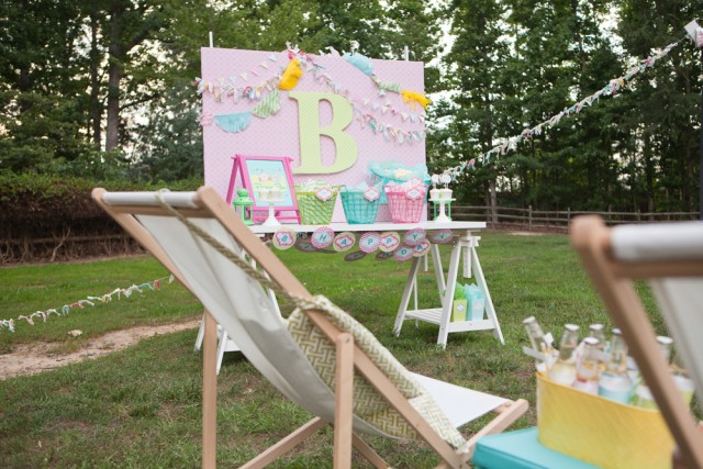 popcorn bar and lounge chairs