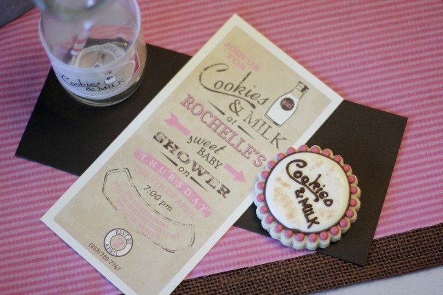 cookies and milk baby shower invitation