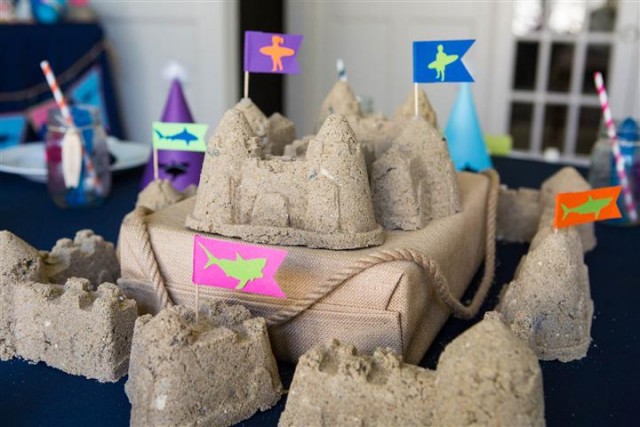 sand castle for a surf party (great for surf party, mermaid party, beach party)