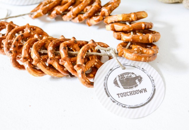 Football pretzel necklace