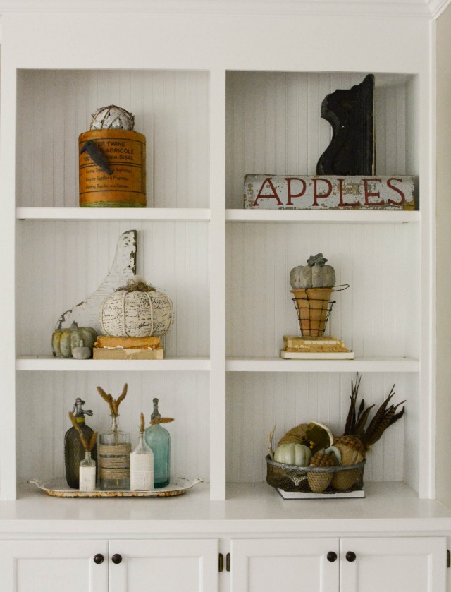 Decorations for fall shelves