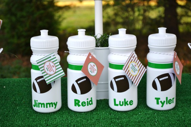 Football water bottles