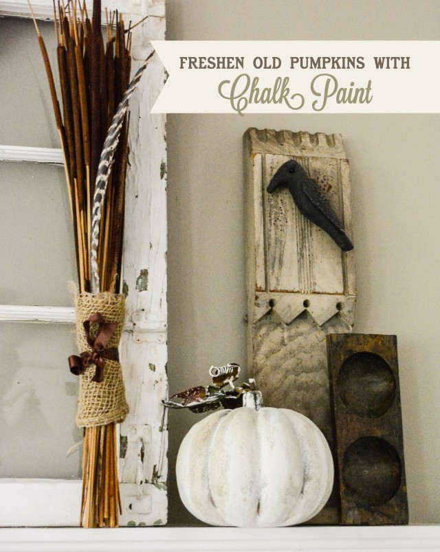 Decorating for halloween with chalk paint pumpkins