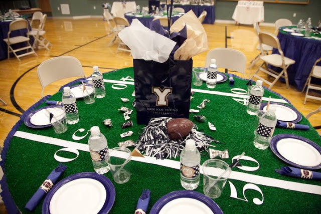 Table Set up for Football Party