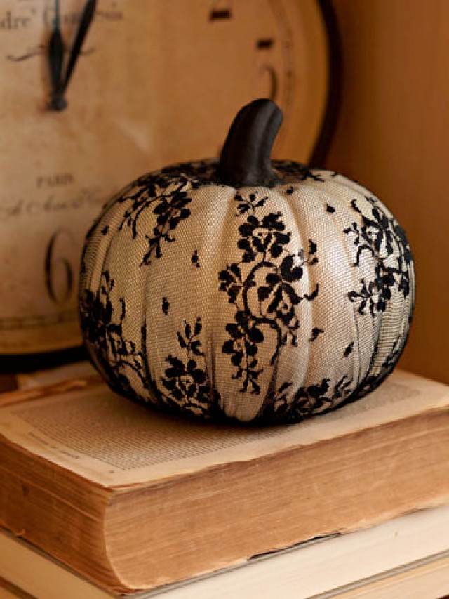 Lace wrapped pumpkin