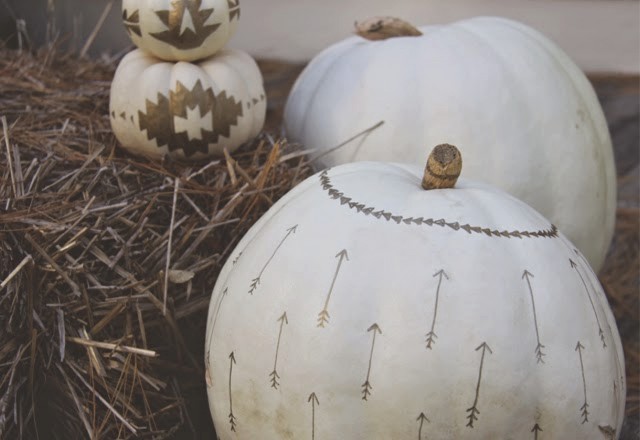 Tribal print pumpkins