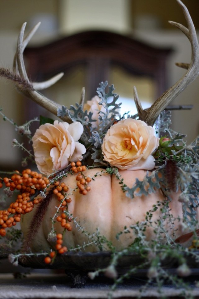 Pumpkins with antlers