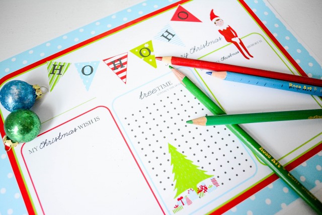 Christmas activity place mat