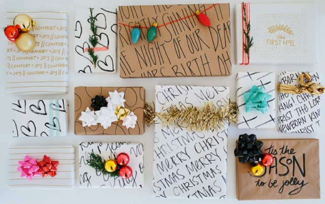 DIY holiday wrapping paper