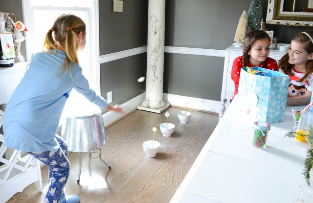 snowball toss with marshmallows