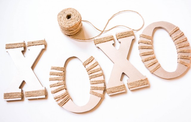 XOXO wooden letters for valentine's day