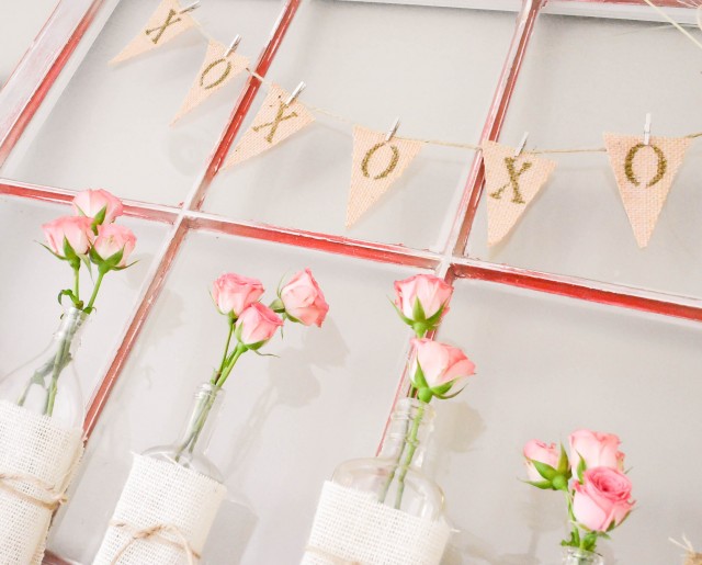 Valentine's Day xoxo burlap banner