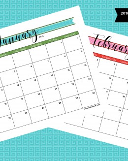 Free printable 2016 calendar
