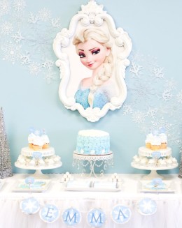 Dessert table for a Forzen Birthday Party