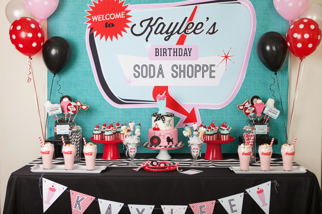 retro soda shoppe birthday party