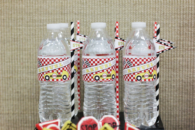 12 Hot Wheels Birthday Party Water Bottle Stickers Labels Baby Shower Race  Cars