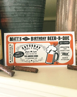 beer b que man invitation