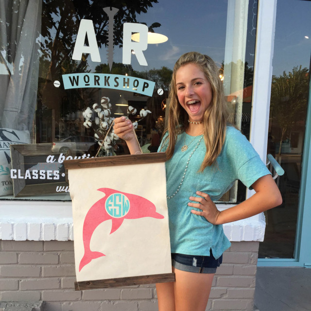 ar workshop dolphin monogram sign