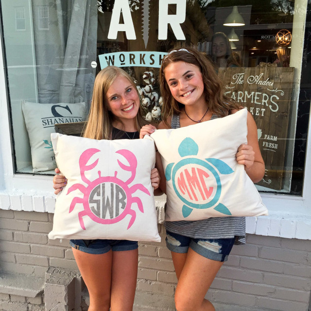 ar workshop monogram pillow