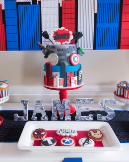 Red, White, and Blue Super Hero Party Desserts