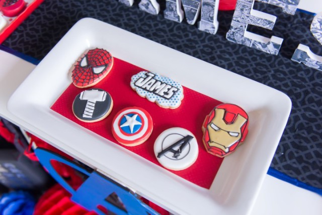 Red, White, and Blue Super Hero Party Desserts