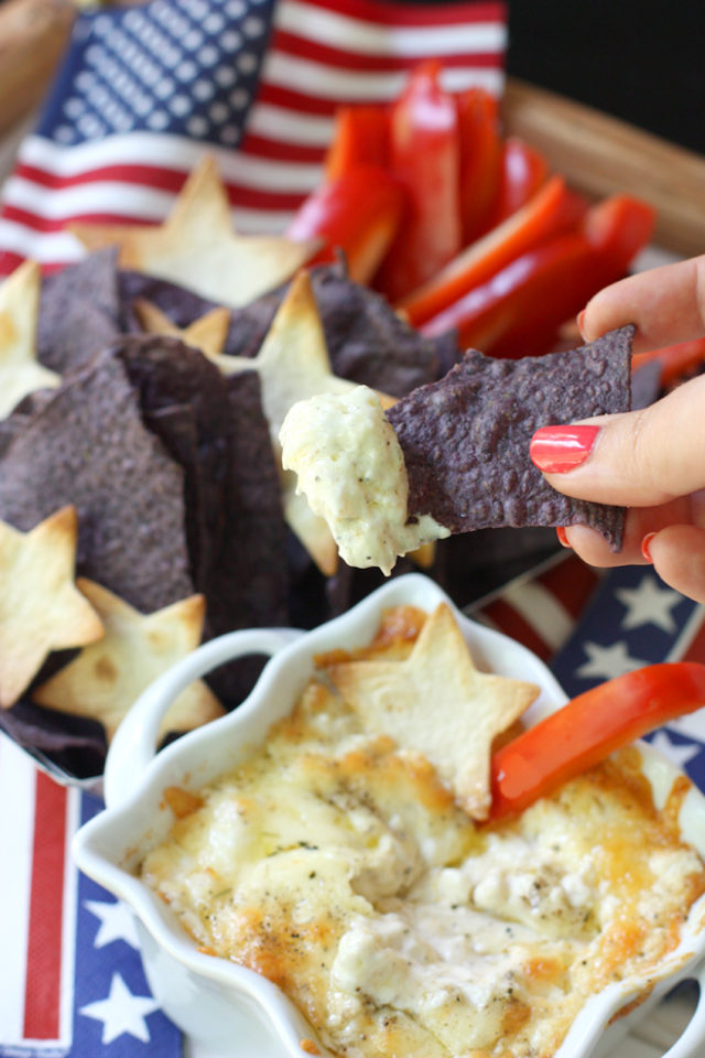 4th of July Chips and Cheese Dip