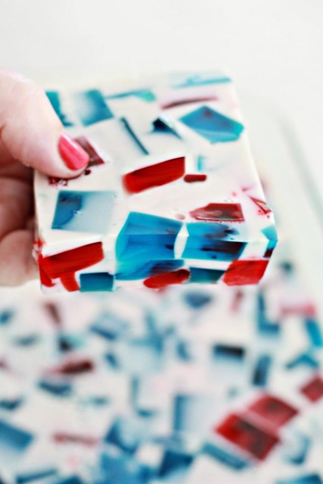 Red White and Blue Stained Glass Jello