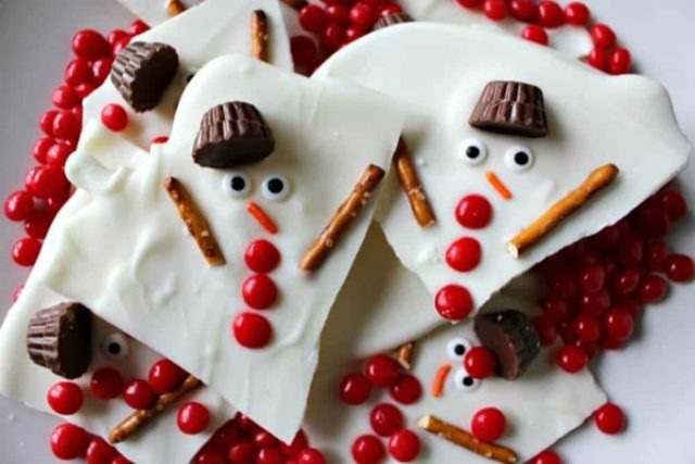 melted snowman bark Christmas candy