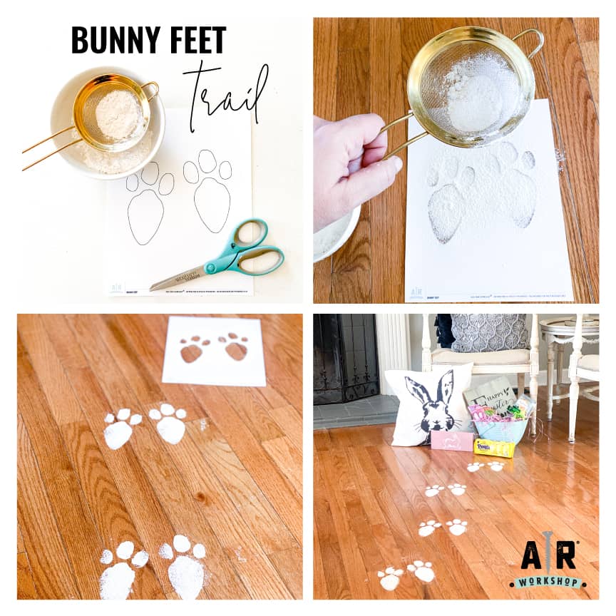 DIY bunny footstep trail