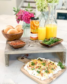 DIY bagel and cream cheese board