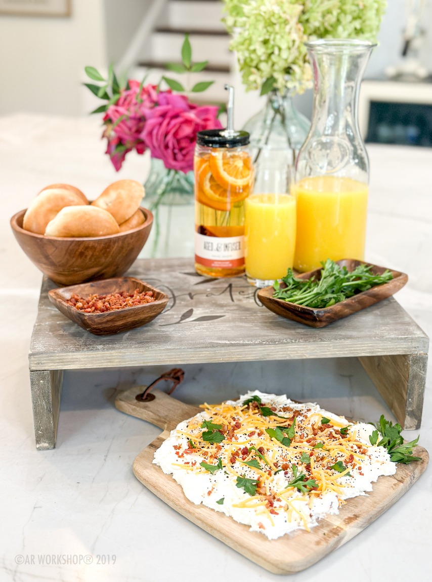 DIY bagel and cream cheese board