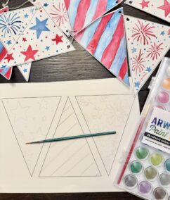 Free Printable 4th of July Watercolor Banner