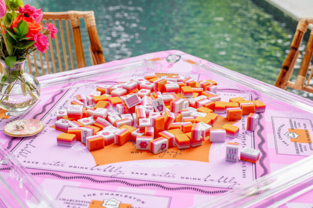 Champagne inspired Mahjong tile collection for luxury entertaining