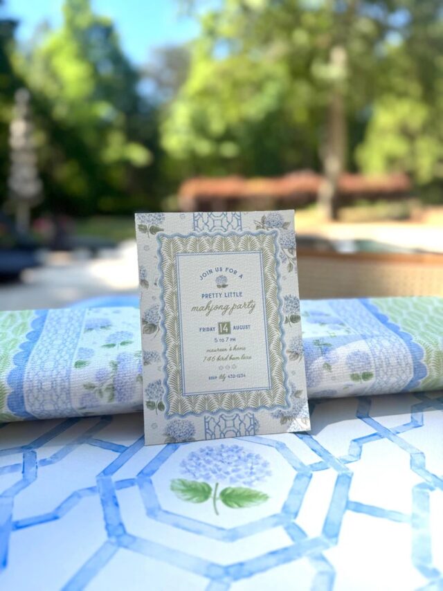 hydrangea mahjong invitation