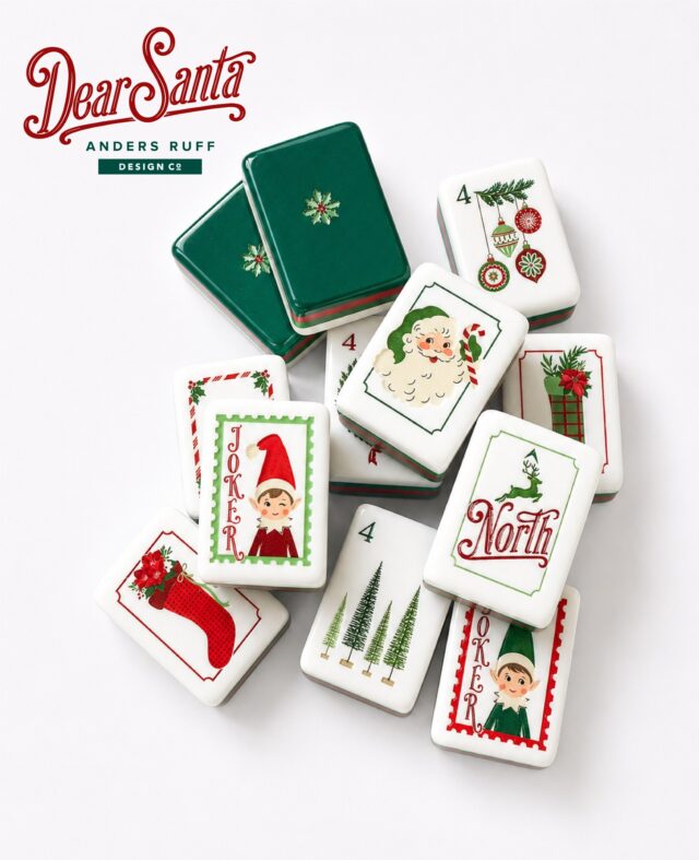 Vintage Christmas mahjong tiles
