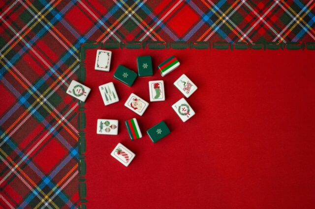 Christmas Mahjong tiles