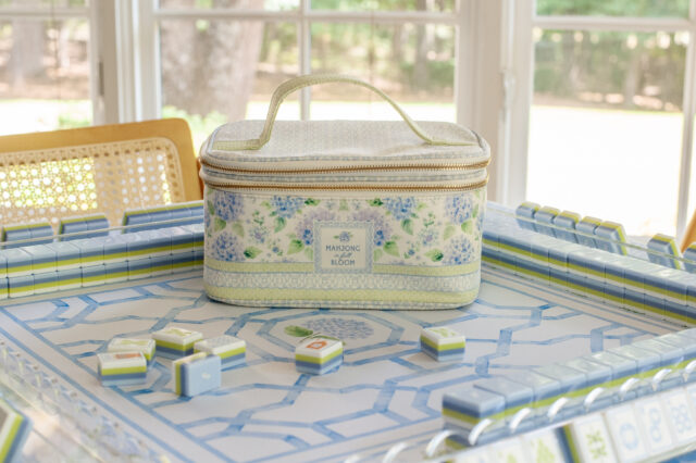 Anders Ruff Design Co. House of Hydrangea Tile Set featuring blue and white hydrangea blooms